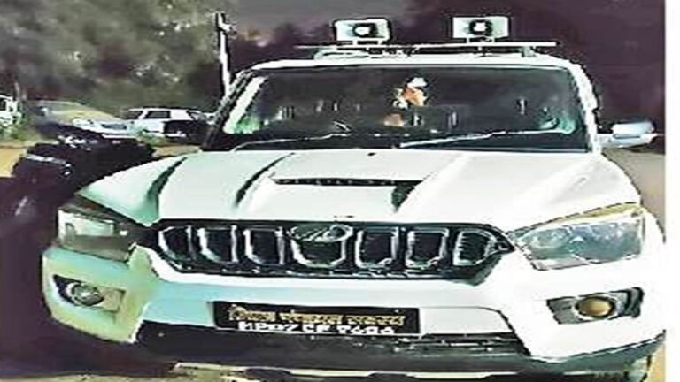 हूटरबाज को पुलिस ने सिखाया सबक और वसूला तीन हजार रुपये जुर्माना
