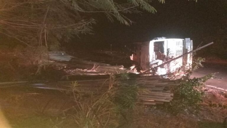 बैतूल में लोहे के सरियों से भरा ट्रक पलटा, सड़क किनारे खड़े दो लोगों की दबने से मौत