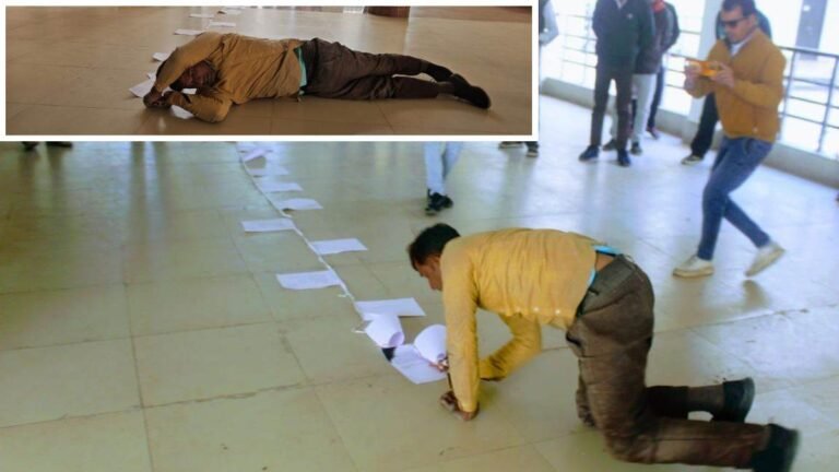 सरकार जरा सुध लो… भ्रष्टाचार से परेशान शख्स लौट लगाते हुए जनसुनवाई में पहुंचा, कलेक्टर ऑफिस में सब देखते रहे तमाशा