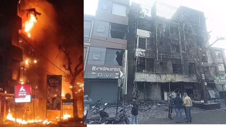 Fire in Katni: कटनी में पंजाब सिंध बैंक और रेस्टोरेंट में देर रात लगी आग, एटीएम सहित कई सामान जला