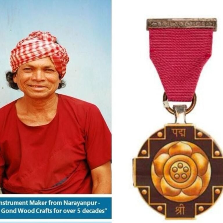छत्तीसगढ़ से पंडी राम मंडावी को पद्मश्री सम्मान:नारायणपुर के गोंड मुरिया जनजाति के कलाकार; पारंपरिक वाद्ययंत्र बनाने और शिल्पकला क्षेत्र में योगदान