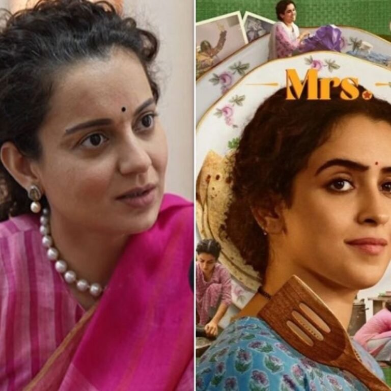 कंगना रनोट ने सान्या मल्होत्रा की मिसेज की आलोचना की:कहा, बुजुर्गों को राक्षस दिखाना और घरेलू महिलाओं की तुलना वेतन पाने वालों से करना बंद करें