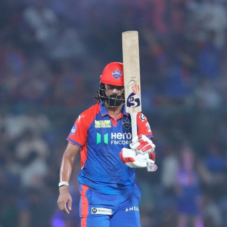 IPL में DC vs GT:राहुल ने फिफ्टी लगाई, पोरेल के साथ हाफ सेंचुरी पार्टनरशिप पूरी; डु प्लेसिस 4 रन बनाकर आउट