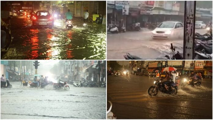 रतलाम में आंधी के साथ भारी बारिश, बिजली गिरने से दो बच्चों की मौत, सड़कों पर भरा पानी
