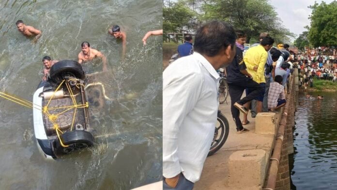 Chhattisgarh News: शिवनाथ नदी में समाई कार, हादसे में एक व्यक्ति की मौत, मौके पर पहुंची पुलिस