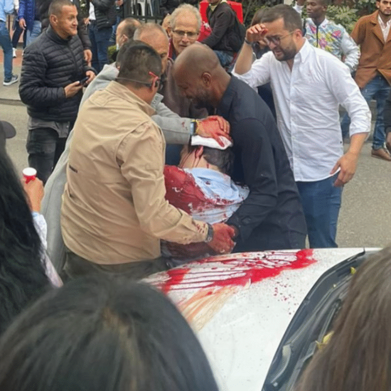 कोलंबिया में राष्ट्रपति उम्मीदवार को गोली मारी:हालत नाजुक, अस्पताल में भर्ती; खून से सन गए समर्थक