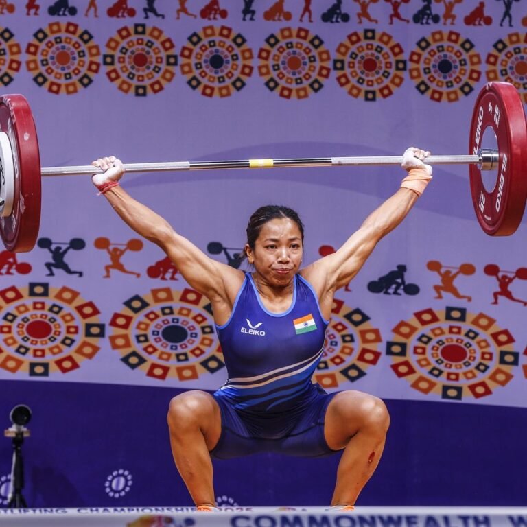 वेटलिफ्टर मीराबाई चानू ने कॉमनवेल्थ चैंपियनशिप में गोल्ड जीता:48 किलो वर्ग में कुल 193 किलो वजन उठाया; पेरिस ओलिंपिक के बाद पहला टूर्नामेंट खेला