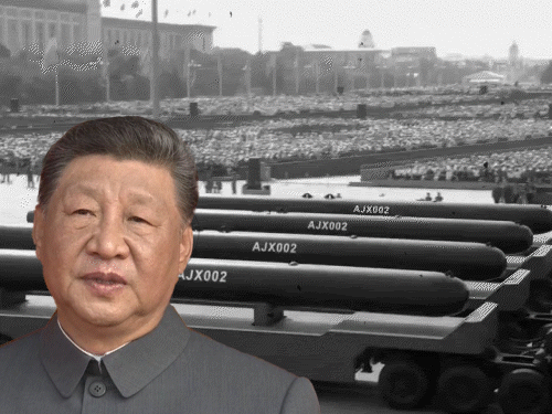 चीन ने दिखाई अंतरिक्ष में हमला करने वाली मिसाइल:बिना पायलट के उड़ने वाला फाइटर जेट, पानी के अंदर चलने वाला ड्रोन; विक्ट्री डे परेड के PHOTOS