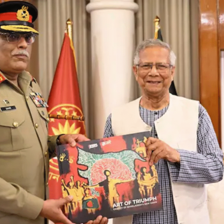 बांग्लादेश ने भारत के पूर्वोत्तर राज्यों को अपना हिस्सा दिखाया:मोहम्मद यूनुस ने PAK आर्मी जनरल को विवादित नक्शा गिफ्ट किया