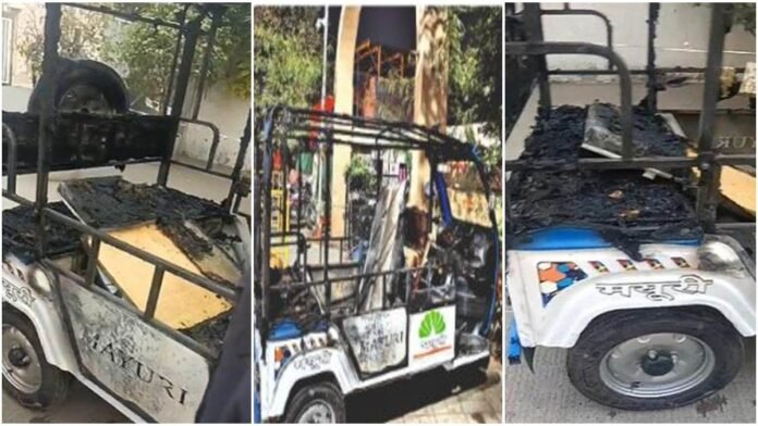 इंदौर में सड़क पर चलते हुए ई-रिक्शा की बैटरी में जोरदार ब्लास्ट,दो महिलाएं 90 प्रतिशत झुलसी