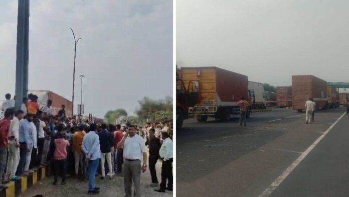 NH-44 पर टोल कर्मी और ट्रेलर चालक की मारपीट, 60 ट्रकों से हाईवे ठप, घंटो रहा ट्रैफिक जाम