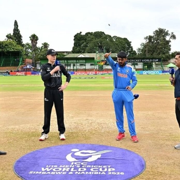भारत-न्यूजीलैंड U-19 वर्ल्डकप मैच- NZ का 7वां विकेट गिरा:जैकब कॉटर ने मोहम्मद इनान ने कैच आउट कराया, अंबरीश को 3 विकेट