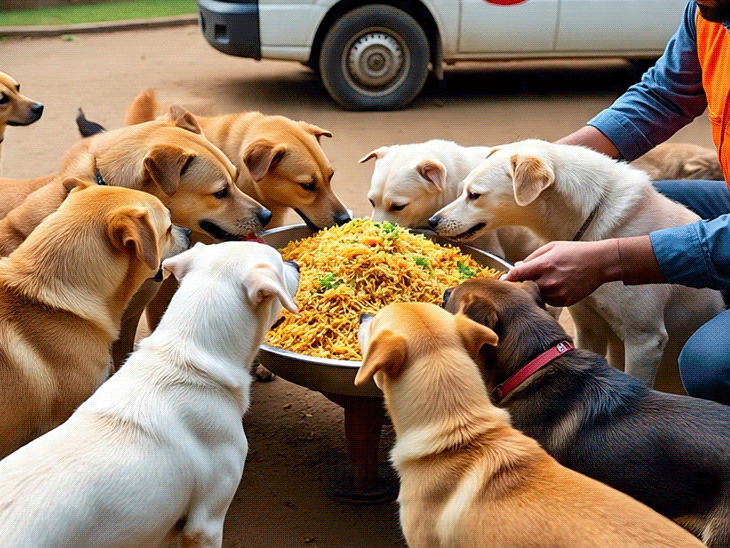 कुत्तों को नसबंदी के बाद बिरयानी खिला रहा निगम:कांग्रेस बोली-करप्शन करने चिकन-मटन किसकी बिरयानी खिला रहे? मेयर बोले-विपक्ष को विकास हजम नहीं हो रहा