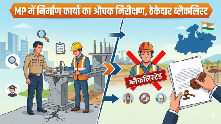 MP के 7 जिलों में 35 प्रोजेक्ट के निर्माण कार्यों का औचक निरीक्षण, ठेकेदार ब्लैकलिस्ट, विभागीय अधिकारियों को नोटिस जारी