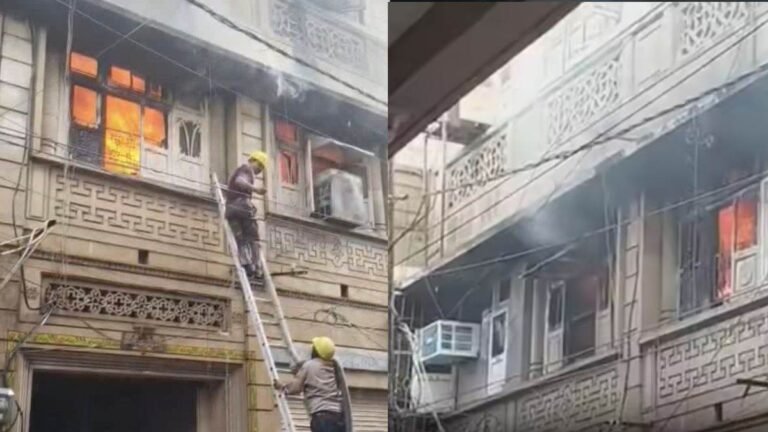 घर में आग के बाद फटे सिलेंडर व एसी के कंप्रेसर, बचने के लिए महिला बाथरूम में हुई बंद, दम घुटने से मौत