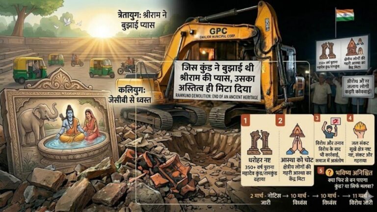 रामायण में वर्णित जिस कुंड ने बुझाई थी श्रीराम की प्यास, उसे JCB से कर दिया गया ध्वस्त