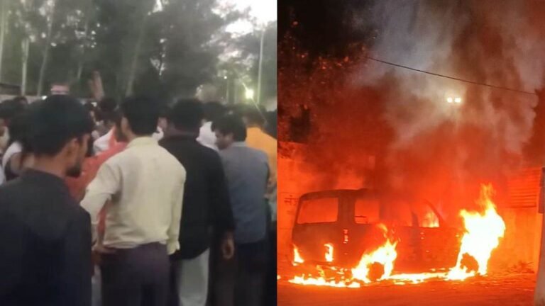 सिंगरौली में नाबालिग की हत्या पर भीड़ ने थाने पर किया हमला, फेंके पेट्रोल बम, कार जलाई