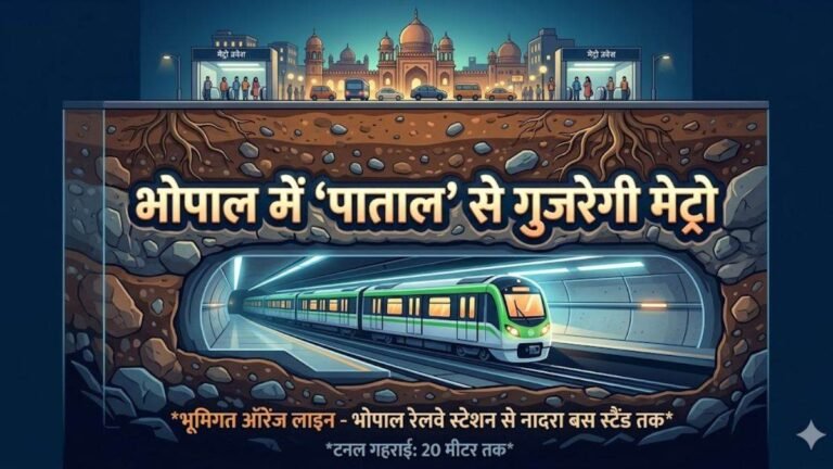 भोपाल में ‘पाताल’ से गुजरेगी मेट्रो… 15 मीटर नीचे उतरी टीबीएम मशीन, पुराने शहर में शुरू होगा सुरंग का काम