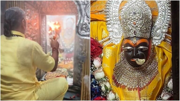 चैत्र नवरात्र के पहले दिन मैहर की मां शारदा ने दिए मां शैलपुत्री के रूप में दर्शन, मंदिर में गूंज रहे माता के जयकारे
