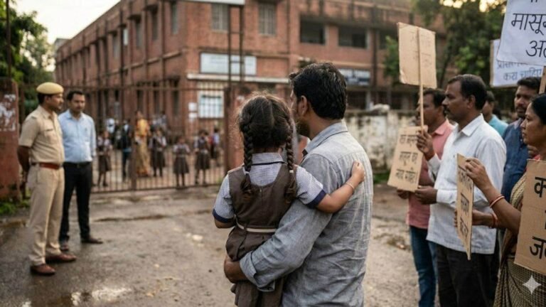 ‘राधे-राधे’ बोलने पर भड़की टीचर, बच्ची को पीटा और मुंह पर चिपकाया टेप; शिक्षा विभाग के एक्शन से फिर चर्चा में आया केस