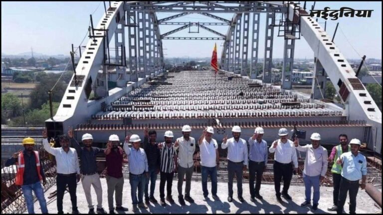 इंदौर में डबल डेकर फ्लाईओवर का काम तेज, हवा में असेंबल हुआ 400 टन वजनी ‘बो स्ट्रिंग’, अब जेक पुश तकनीक से होगी शिफ्टिंग