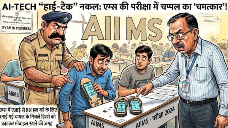 ‘हाई-टेक’ नकल: एम्स में एआई से प्रश्न हल करते पकड़े गए दो छात्र, चप्पल के निचले हिस्से को काटकर मोबाइल रखने की जगह बनाई
